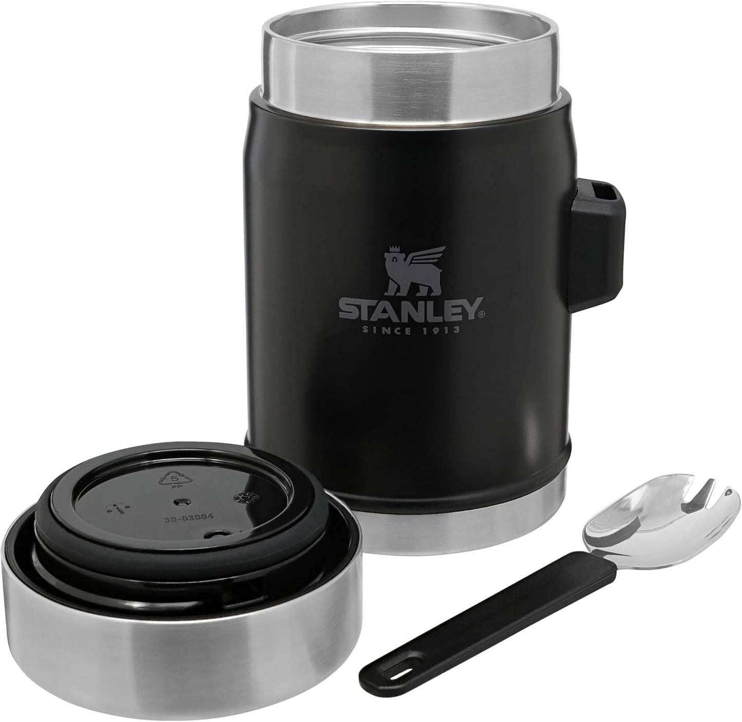 Thermobehälter mit Göffel, Matte Black