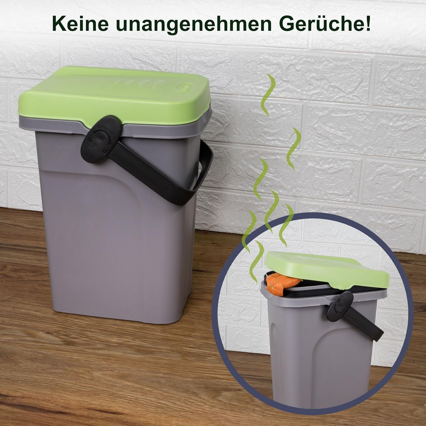 Abfalleimer mit Gummidichtung, Blau 7 Liter