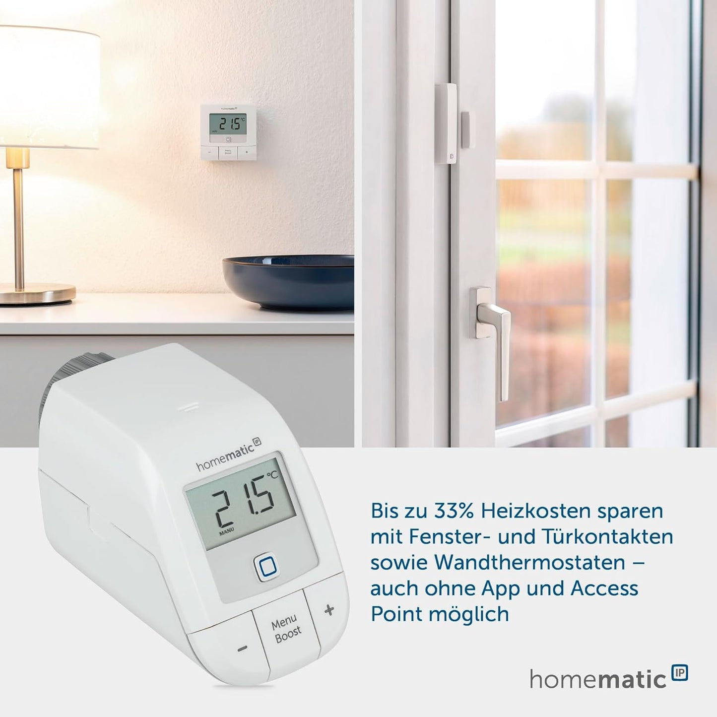 3er Set Smart Home Heizungs-Thermostat, 3x Thermostat - Basic