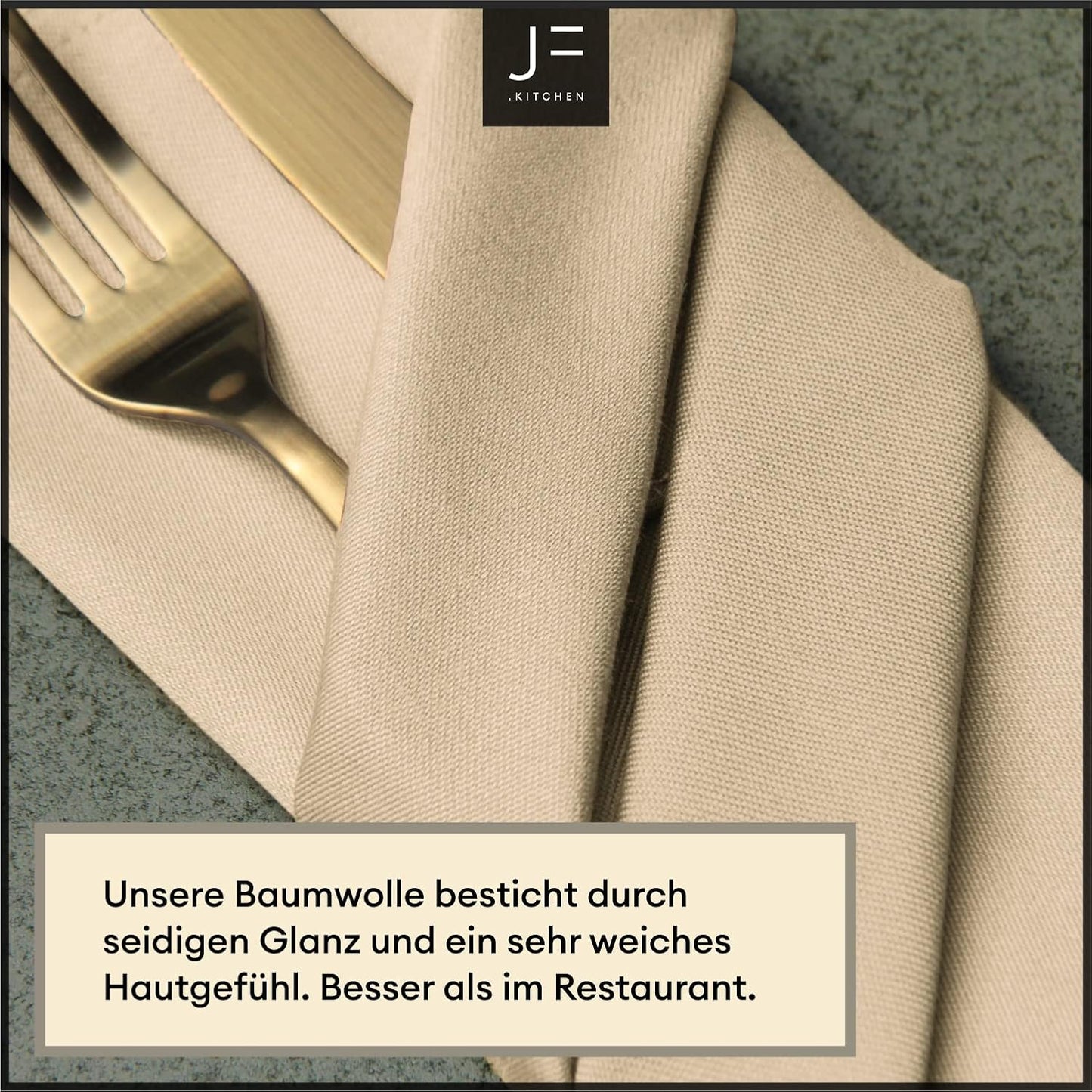 12er-Set Stoffservietten, Beige 12er Set (40x40cm)