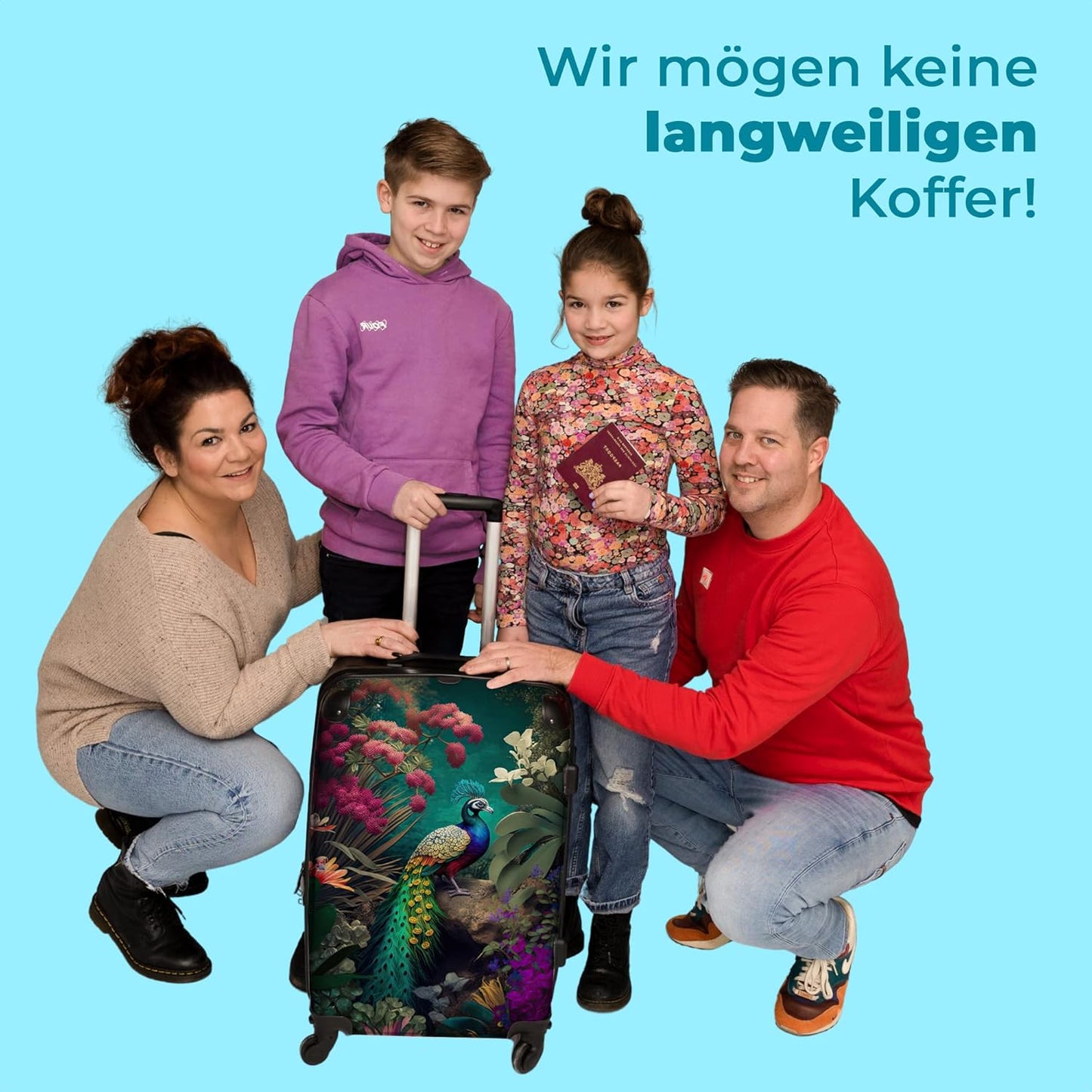 Grosser Trolley-Rollkoffer mit 4 Rollen (90 Liter)