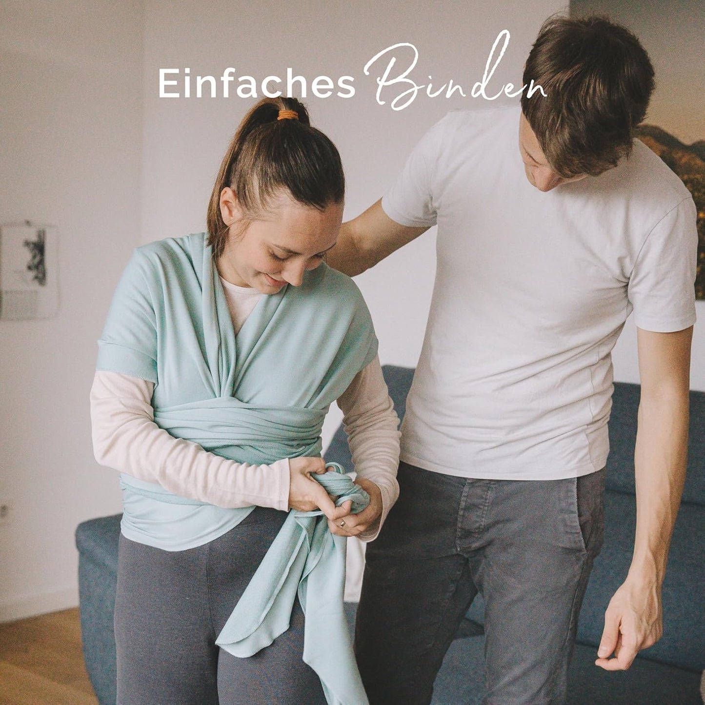 Babytragetuch aus Bambusviskose (bis 15 kg), Serenity Sea Mist Bamboo