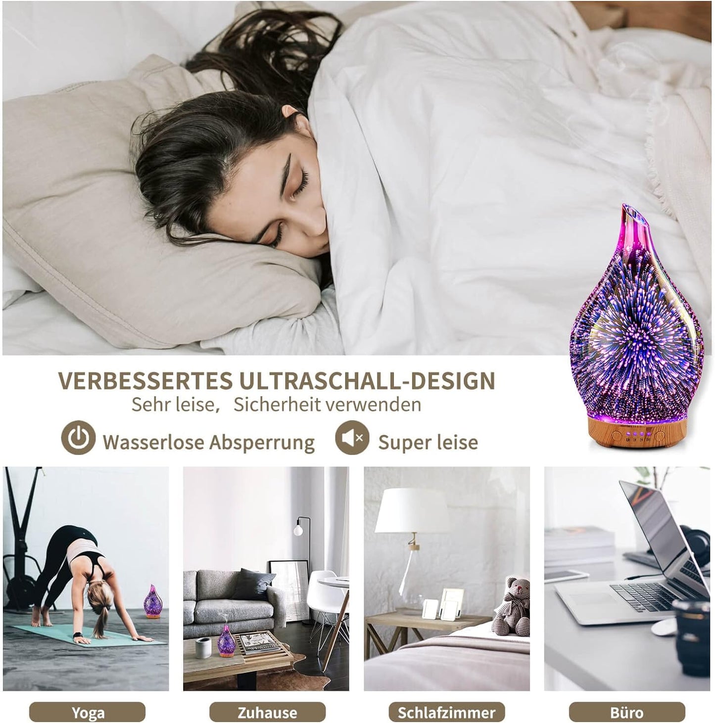 Aroma Diffuser, 100ml Roségold Afantty
