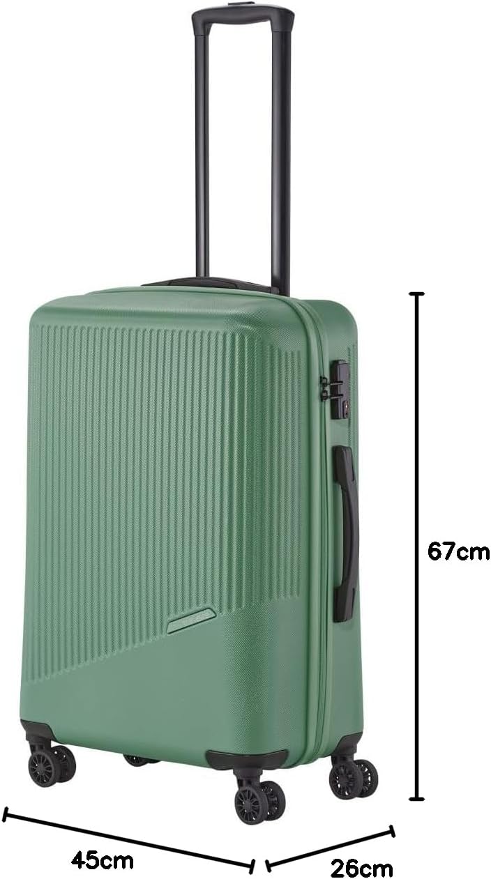 Hartschalenkoffer mit TSA Schloss (67 cm), Grün Trolley Größe M (67 cm)
