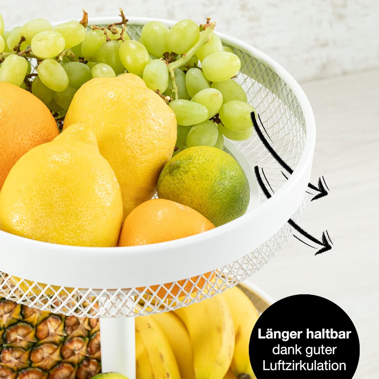 Obst Etagere, Weiss Rund