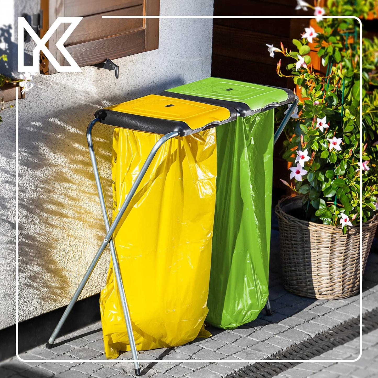 Doppel-Müllsackhalter für Mülltrennung, Doppelt v2