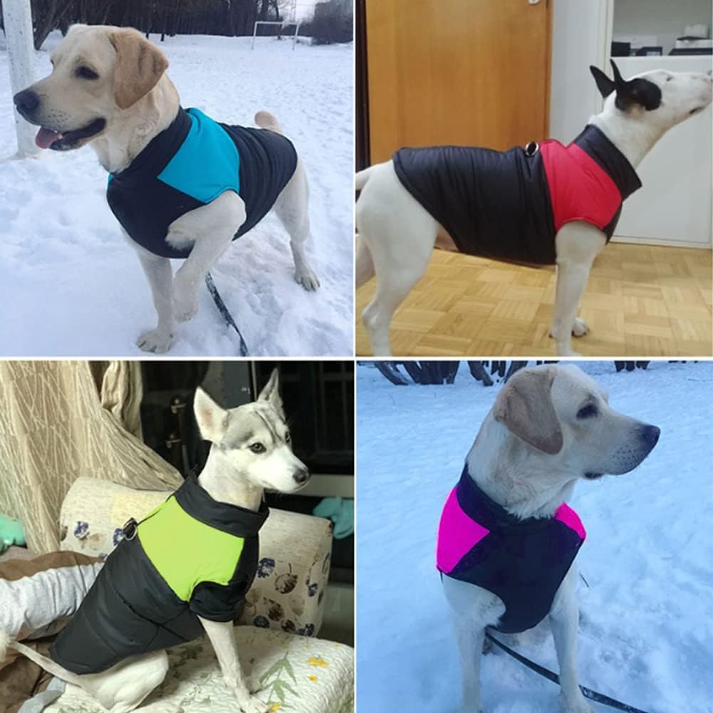 Wasserdichte Winterjacke für Hunde, warm gepolstert, Blau M