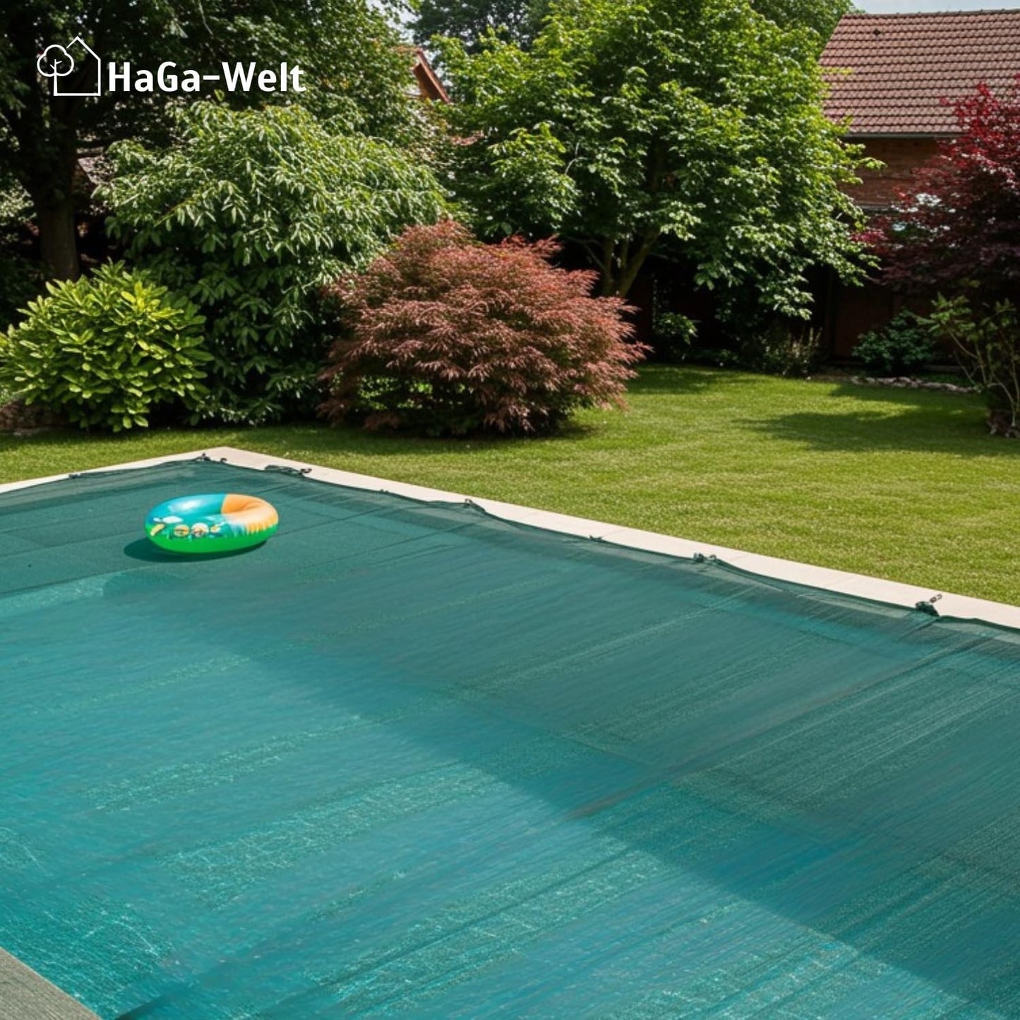 Teichnetz & Pool Abdecknetz für Gartenteiche (3x15m), Länge: 15m Breite: 3m Dunkelgrün