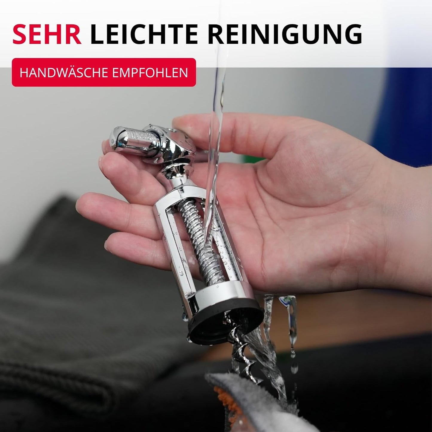 Glockenkorkenzieher mit Korkabstreifer, Verchromt