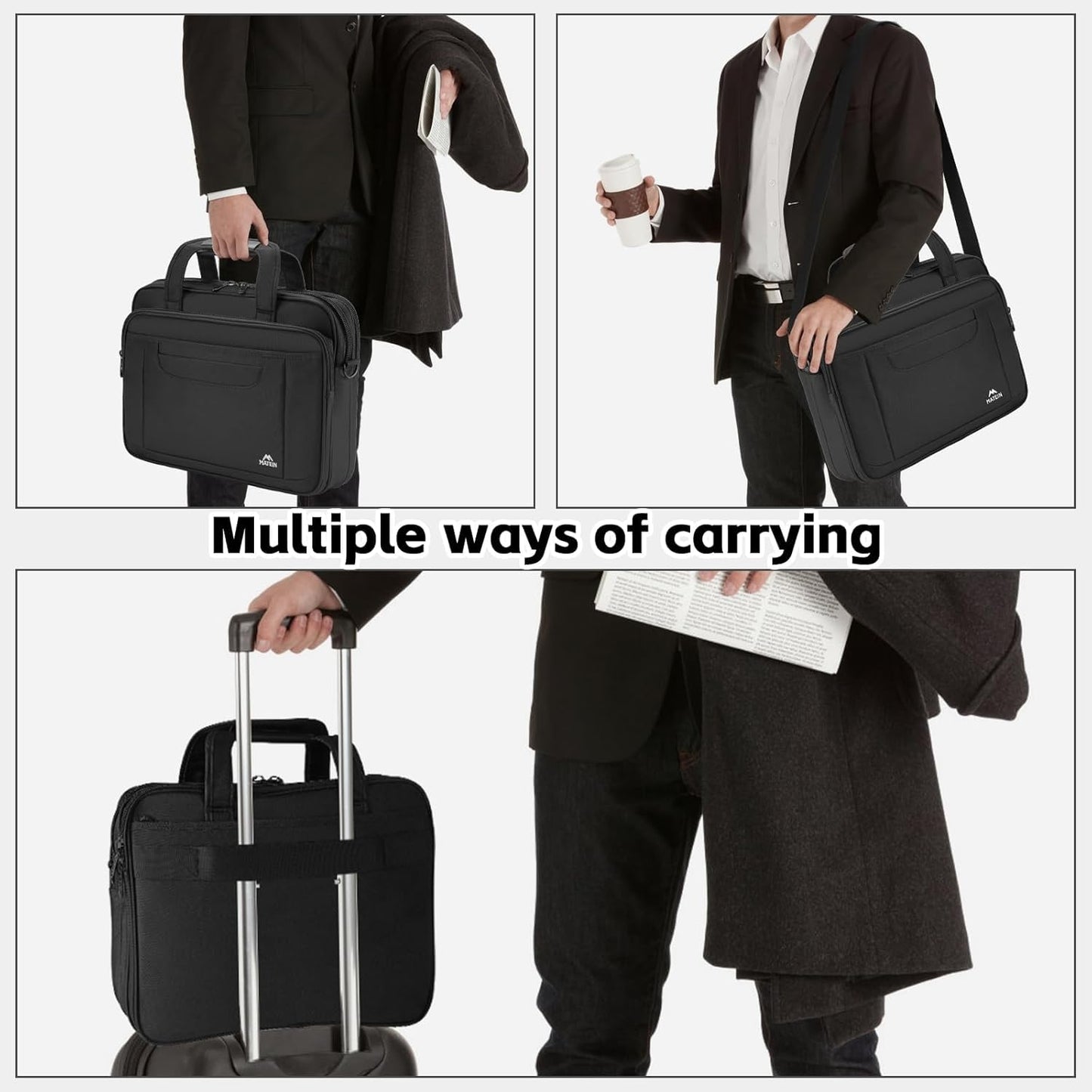 Laptoptasche 15,6 Zoll Aktentasche für Notebook, 15.6 Zoll Schwarz
