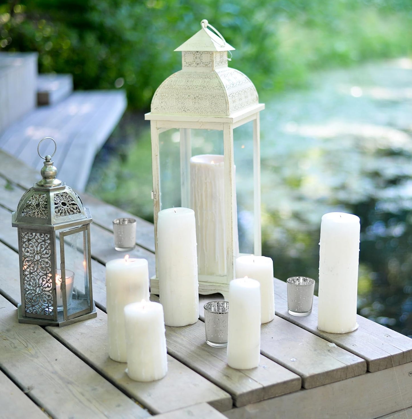 15er-Set Teelichthalter für weihnachtliches Ambiente, Silber 15