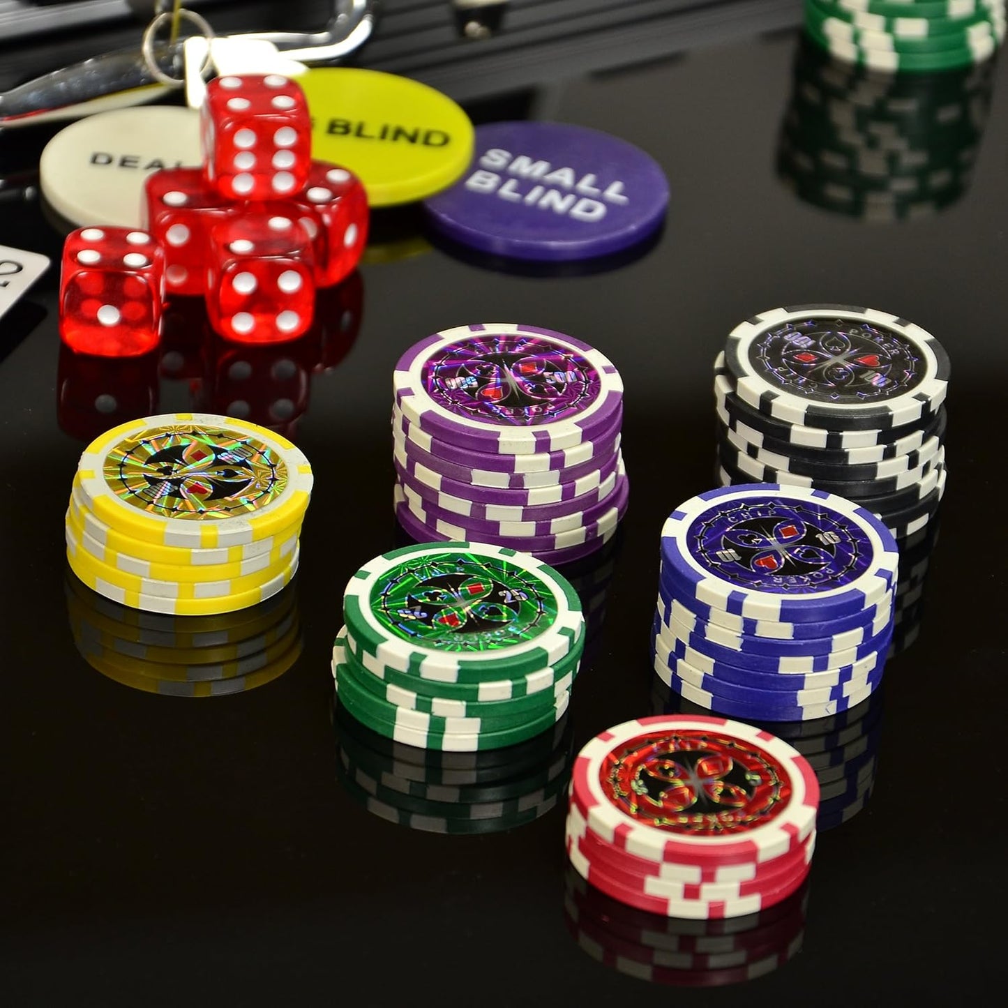 Pokerkoffer-Set mit 1000 Chips und Trolley