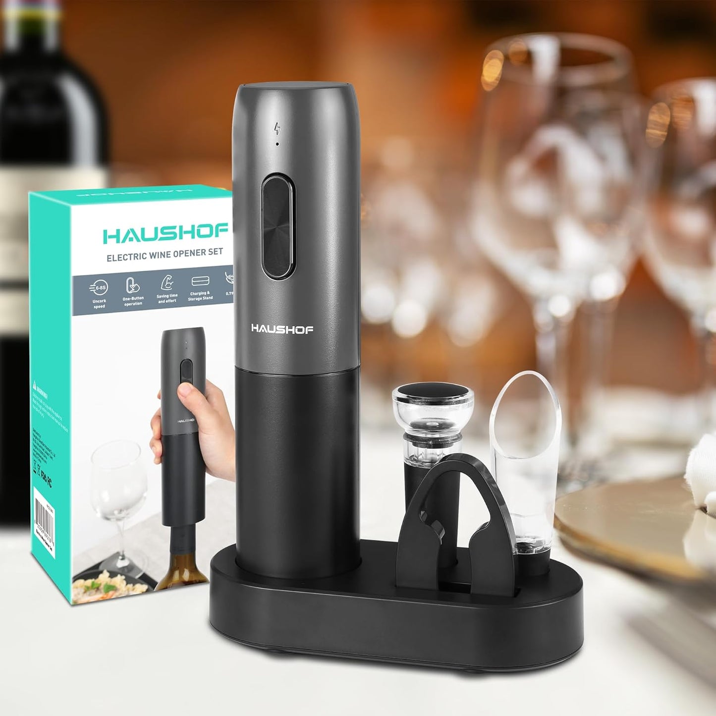 Elektrischer 4-in-1 Weinflaschenöffner