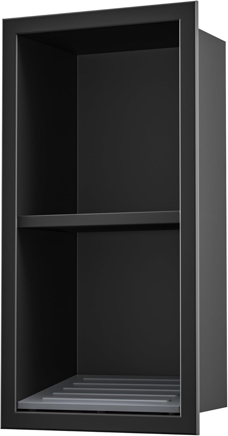 Duschnische mit Regal, 31 cm x12 cm Schwarz