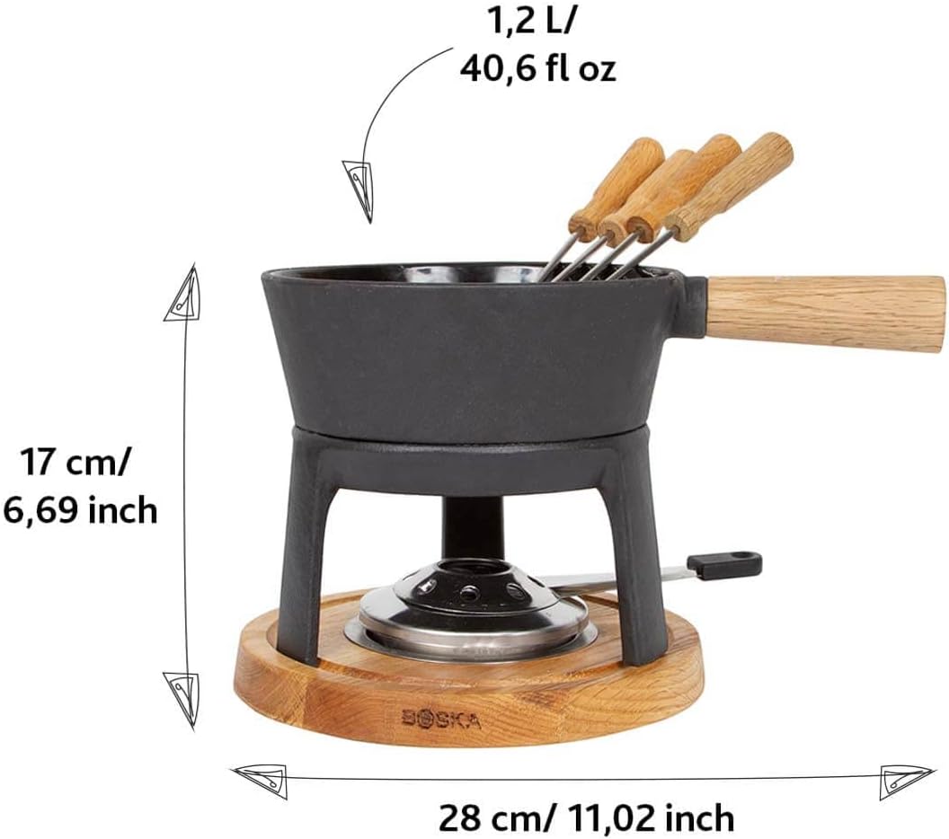 Pro, Schwarzes Gusseisen mit Holzsockel