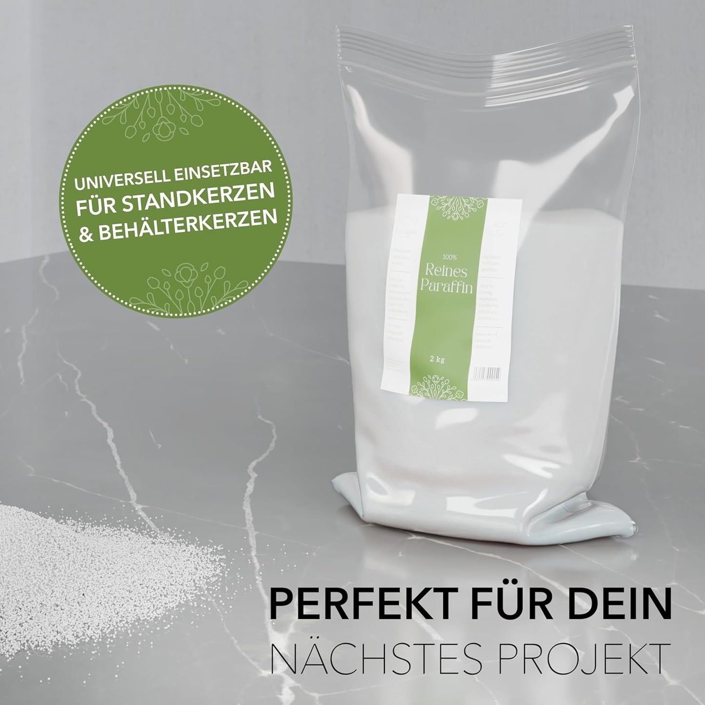 Paraffinwachs Granulat für Kerzenherstellung, 2 kg