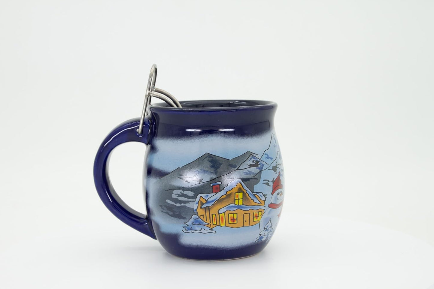 6er-Set Feuerzangentassen, Blau / Winter