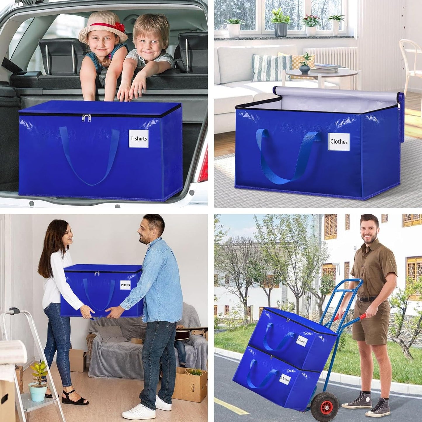 6er-Set Umzugstaschen, 6-Pack (100 L) Blau