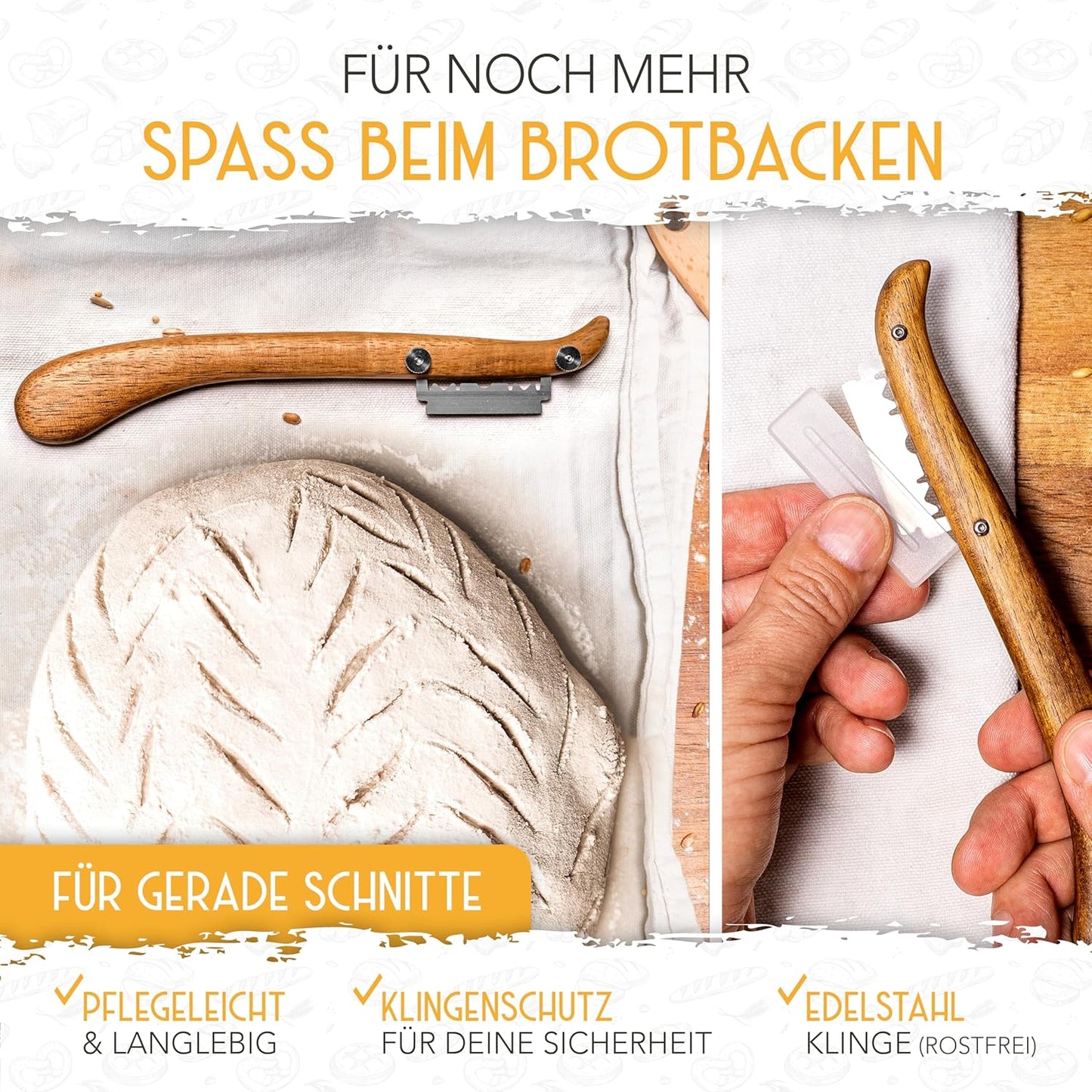 Gärkörbchen & Sauerteig Starter Set, Gärkorb-Set + 600ml Starter + Zubehör