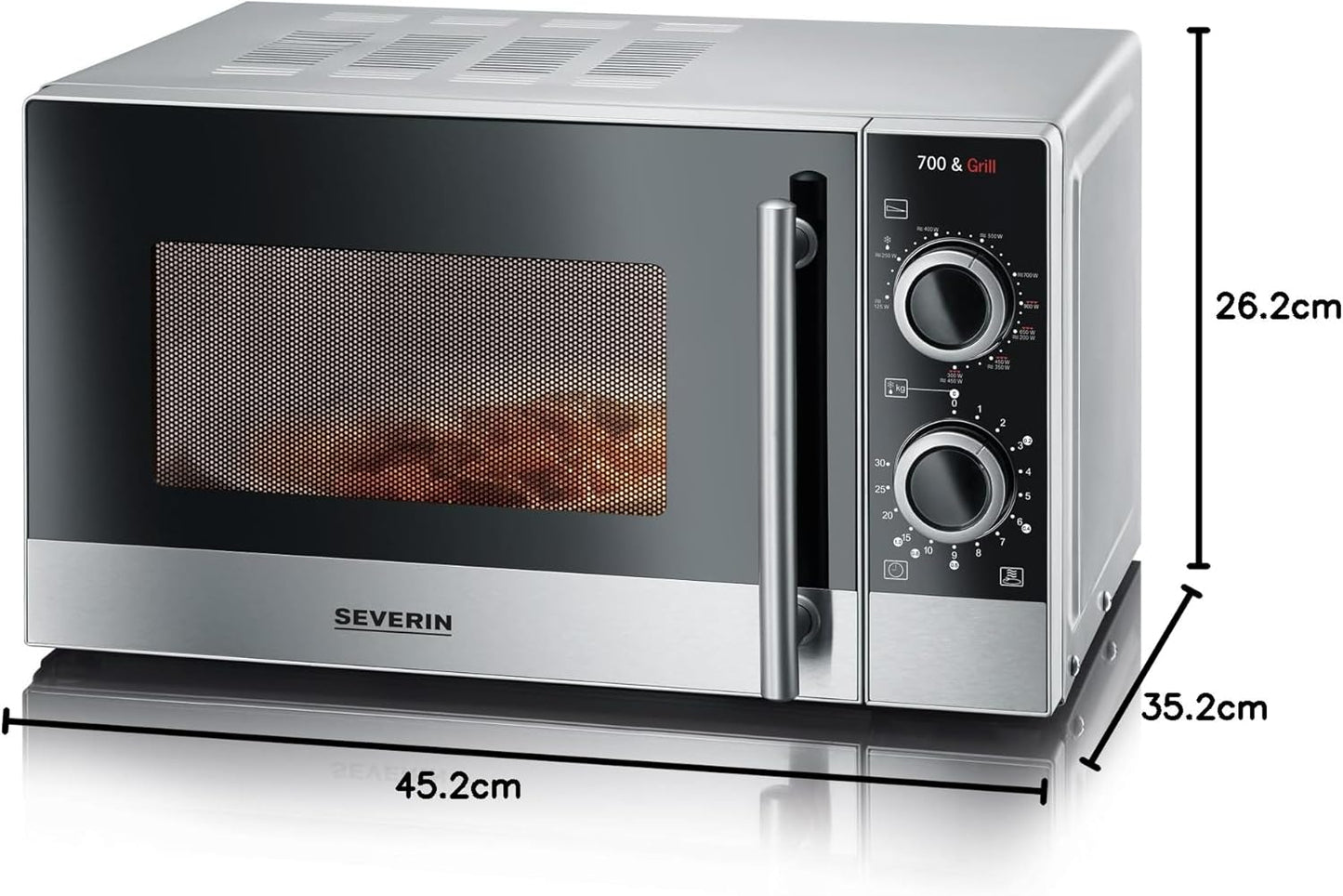 2-in-1 Mikrowelle mit Grill und Automatikprogrammen, MW7874, Single