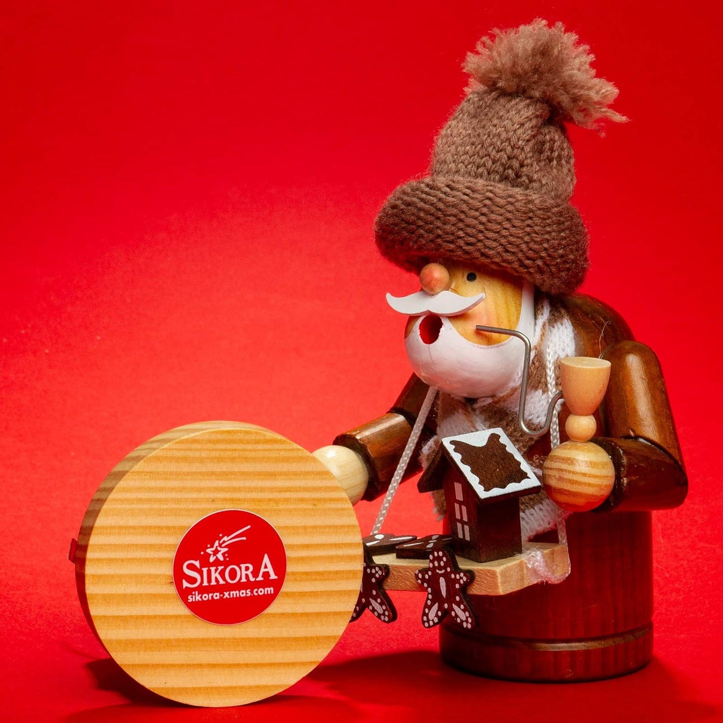 RM-A Räuchermännchen Lebkuchenhändler, A32 Braun - Lebkuchenhändler, Höhe ca. 15 cm