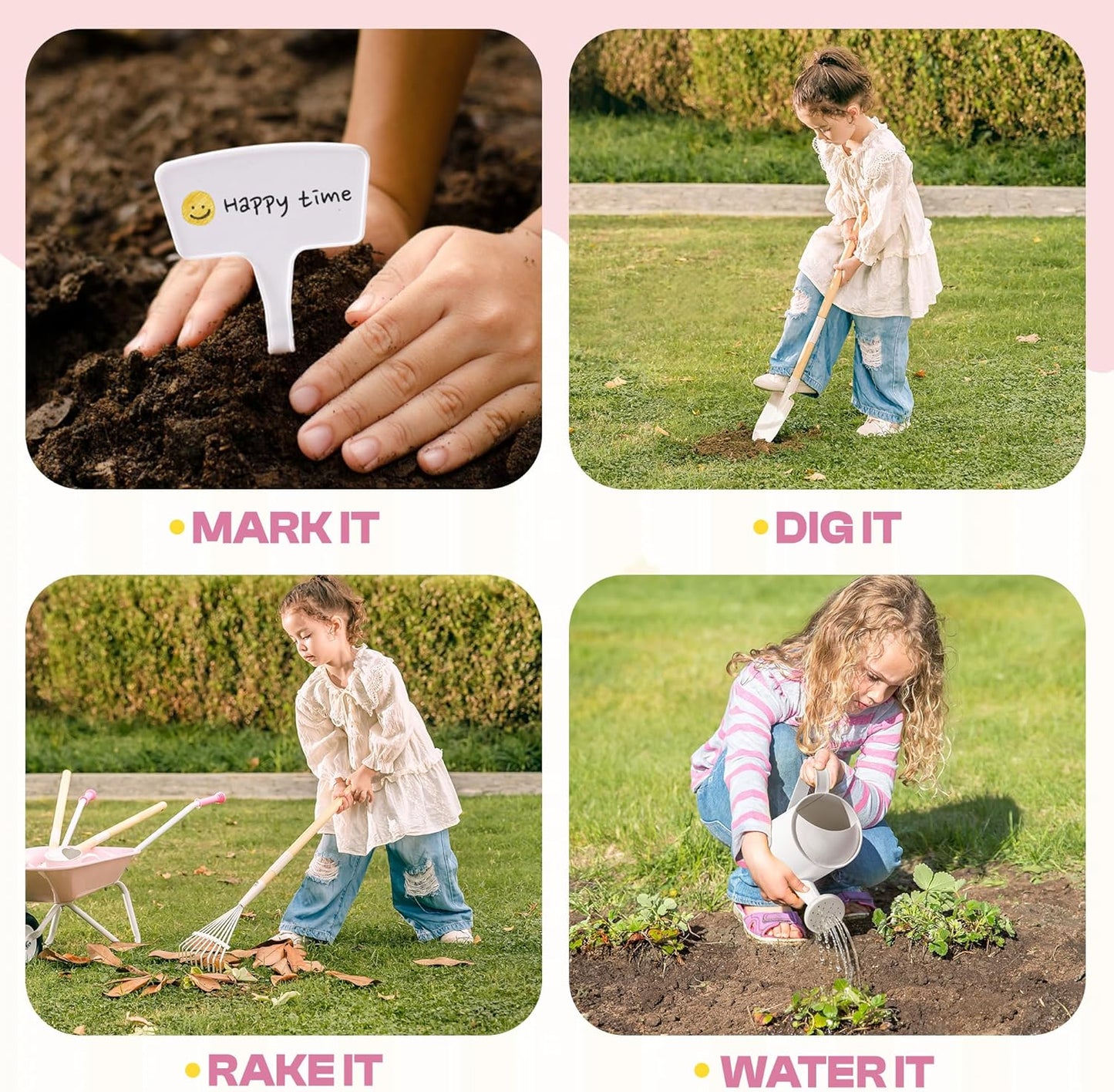 Kinder-Gartenset mit Schubkarre & Werkzeugen