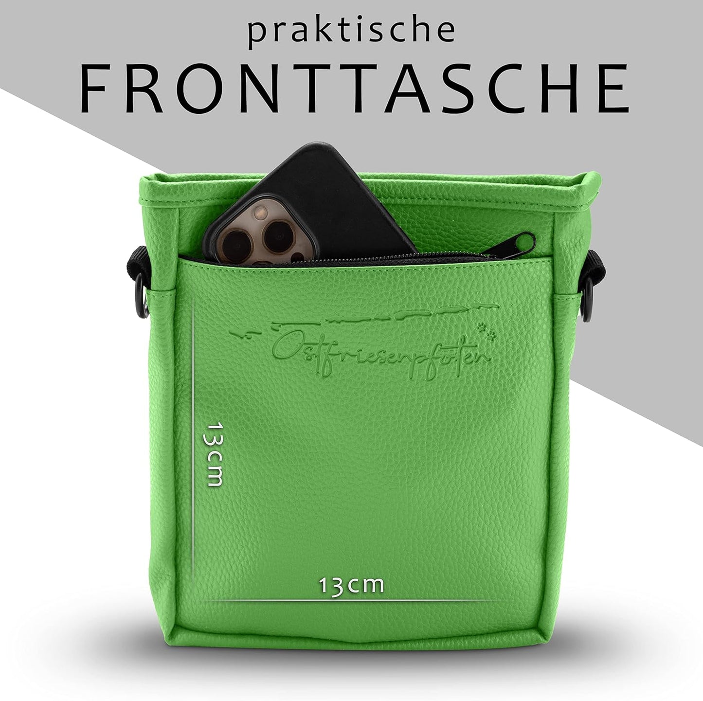 Leckerlibeutel Frieda mit Einhandmagnetverschluss, Grün, M (alte Version)