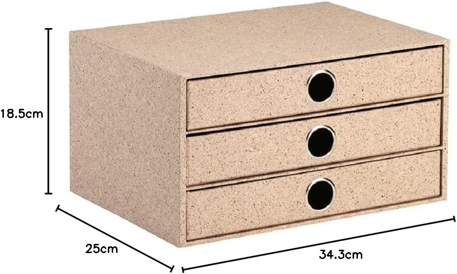 Soho Schubladenbox mit 3 Schubladen, Braun | Cacao