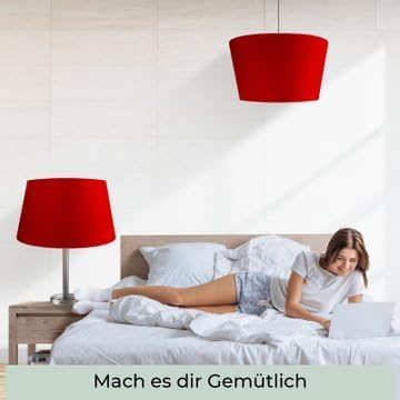 Lampenschirm, 35 cm, Rot XXL = ØU: 35cm | ØO: 27cm | H: 20cm
