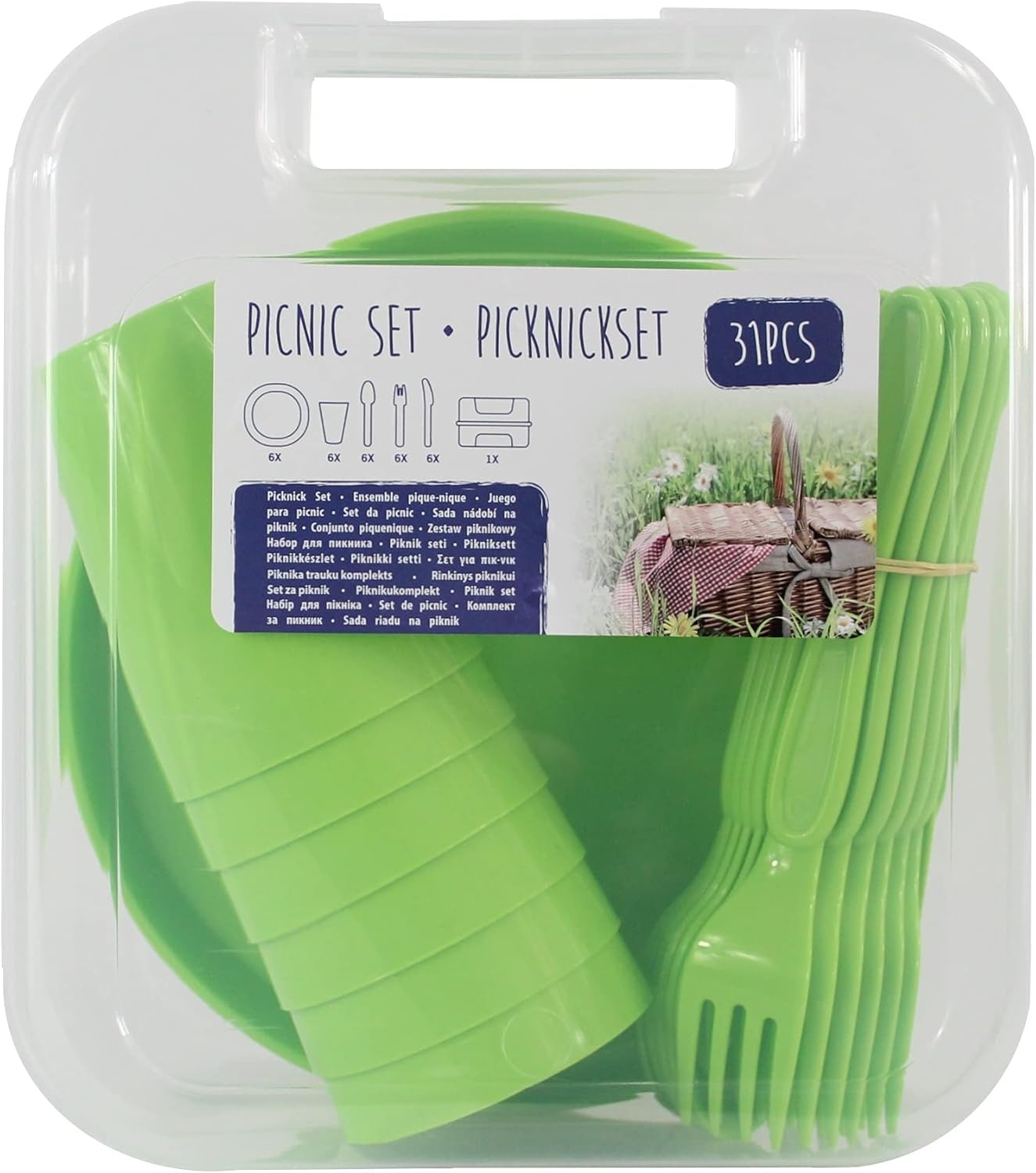 31 teiliges Picknick-Besteckset, Grün