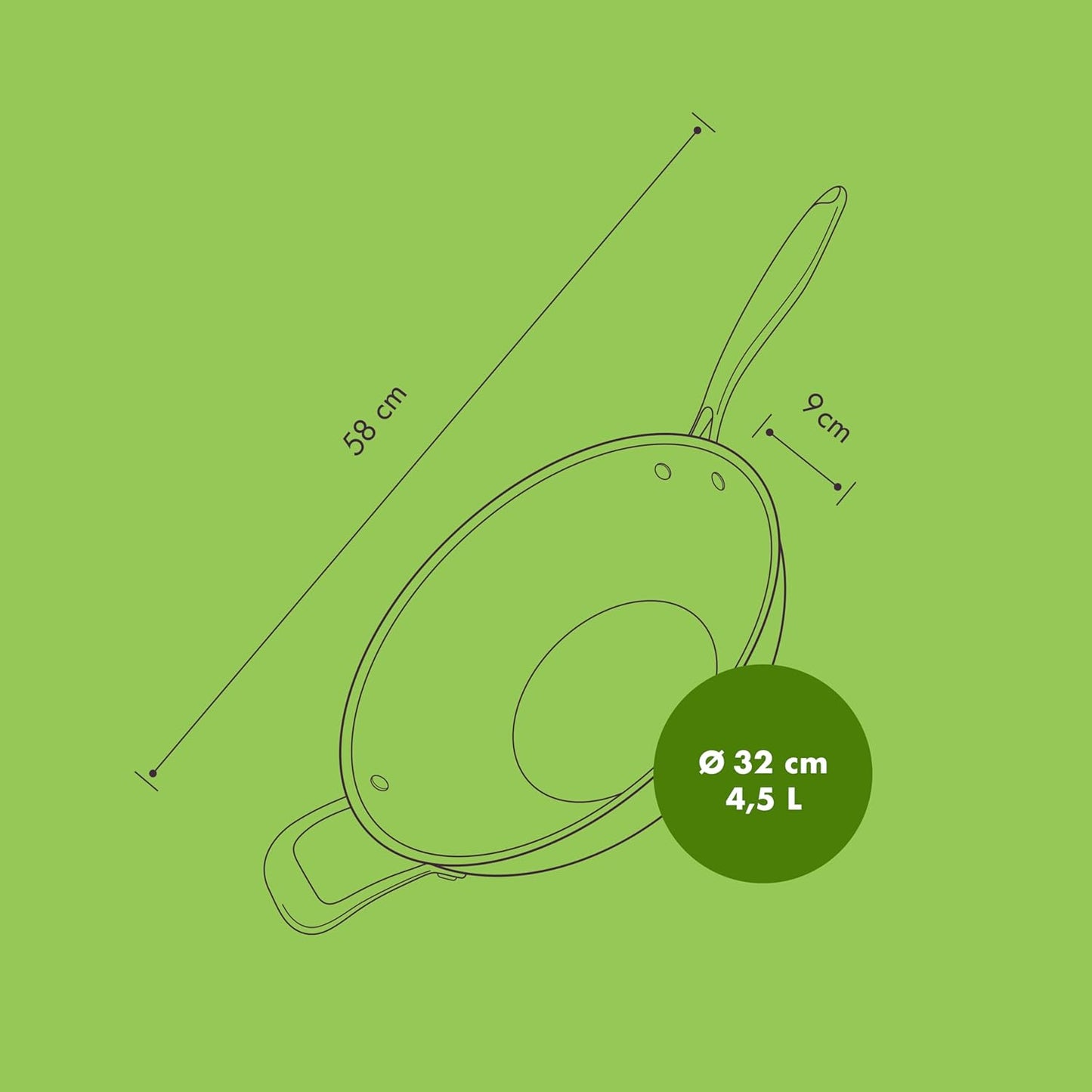 Edelstahl Wok, Wok 32 cm NEU