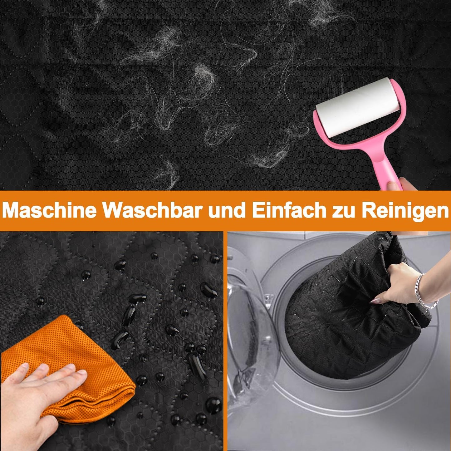 Kofferraumschutz für Hunde, Schwarz verdickt