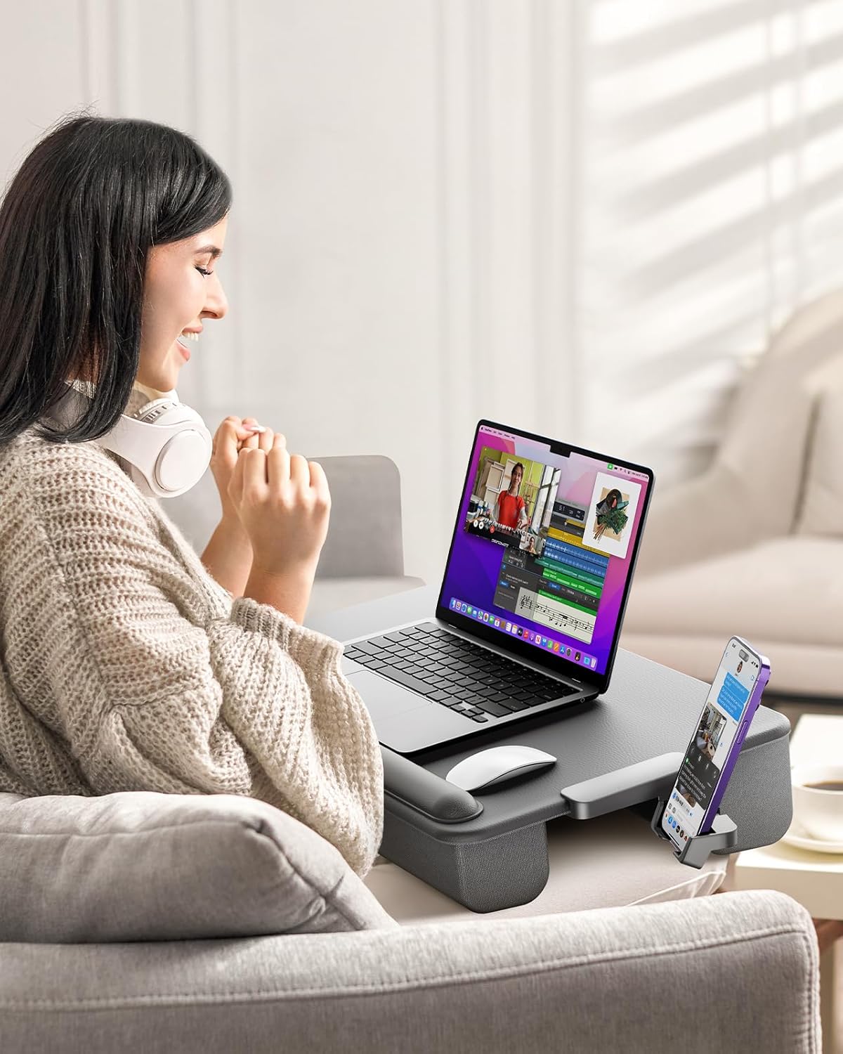 Laptop Kissen, Klassisch / Dunkelgrau
