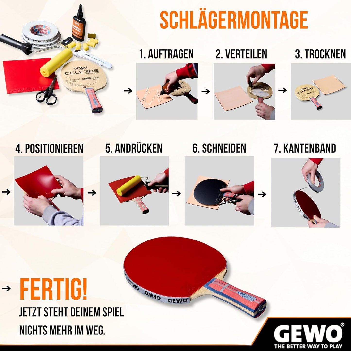 Belagschneideschere für Tischtennisschläger