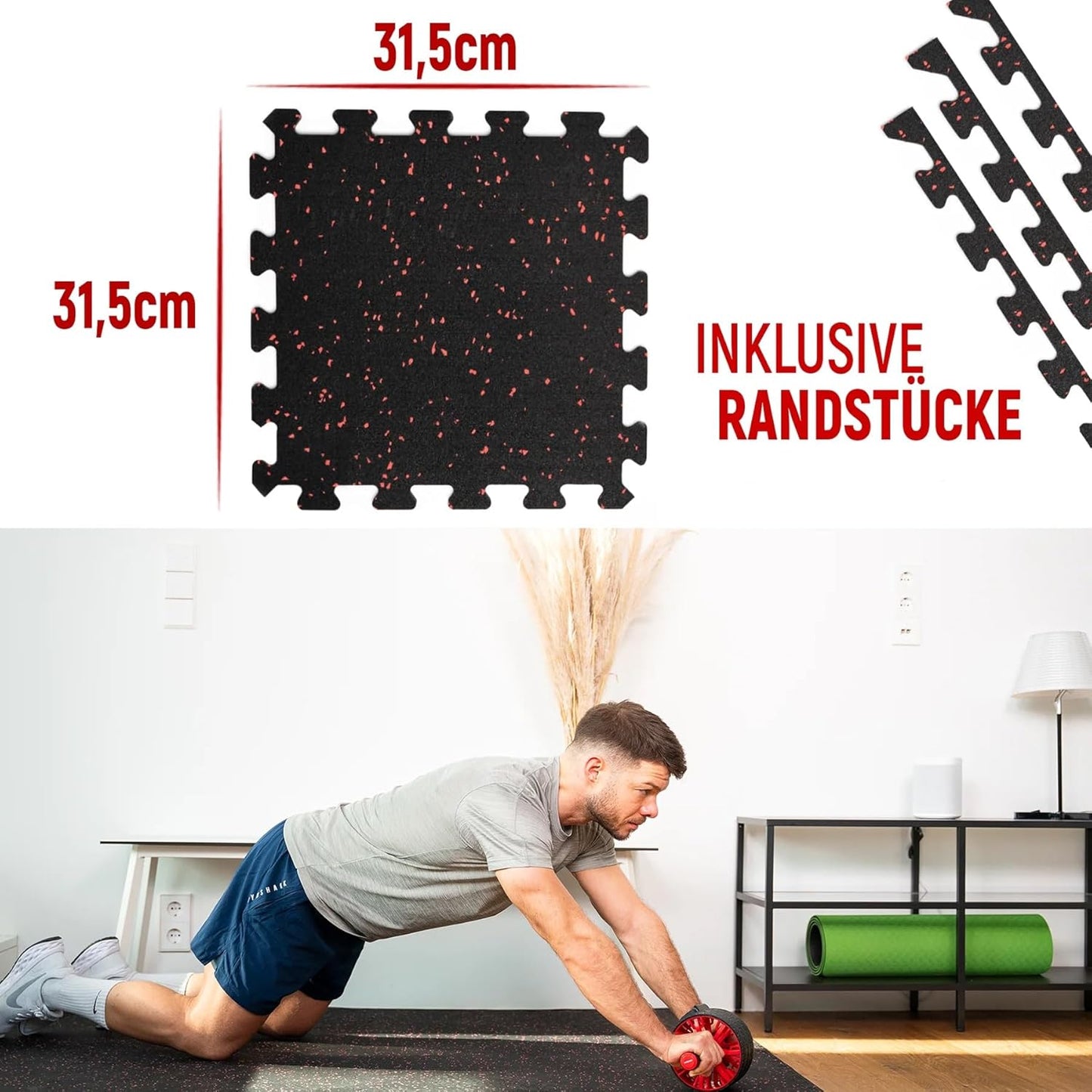 Bodenschutzmatte für Fitnessgeräte, Bodenschutzmatte (40 Matten)