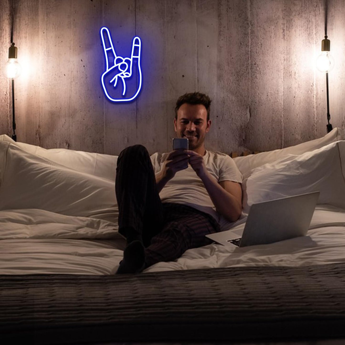 Neon Wanddeko Schild, Blue Gesture