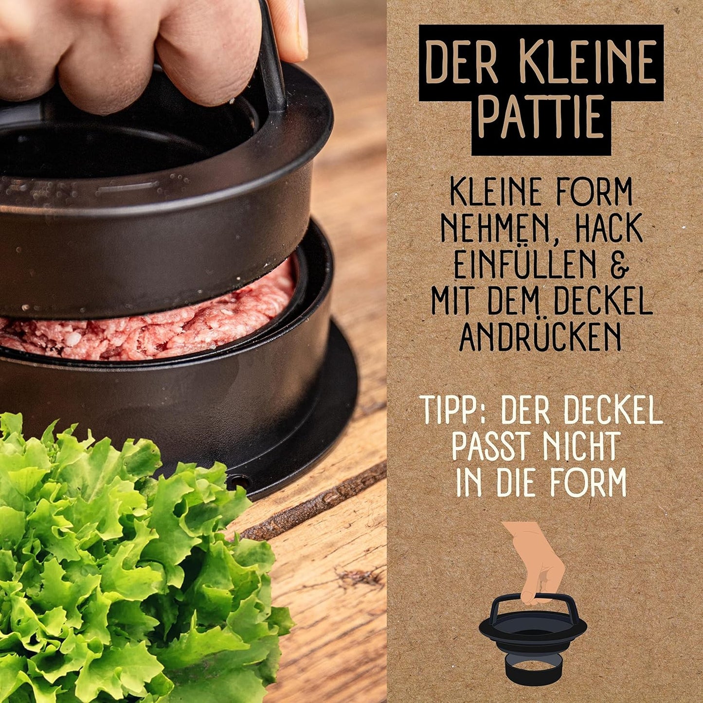 Burgerpresse mit Burgerpapier
