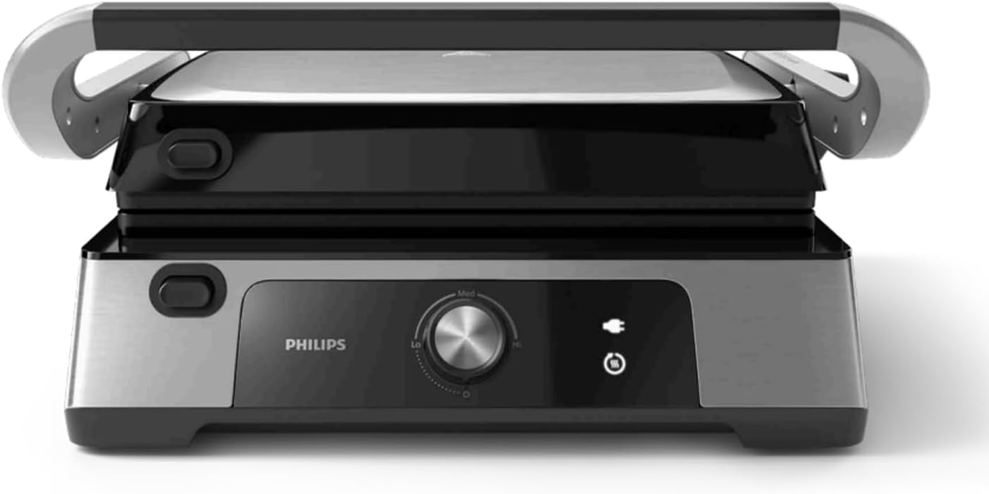 Kontaktgrill HD6301/90 mit Antihaftbeschichtung, Manuelle Temperaturkontrolle Kontaktgrill