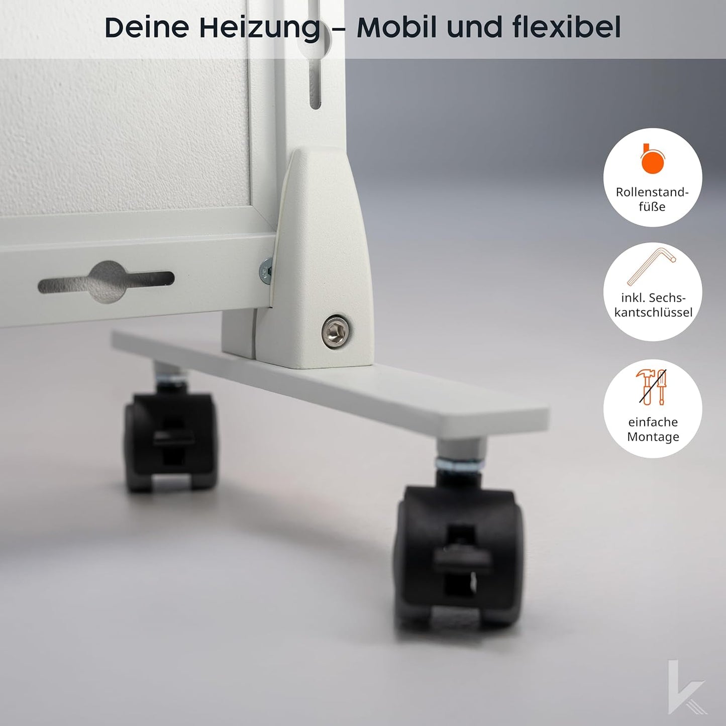 Infrarotheizung Standgerät mit Thermostat, 450 W Blumen