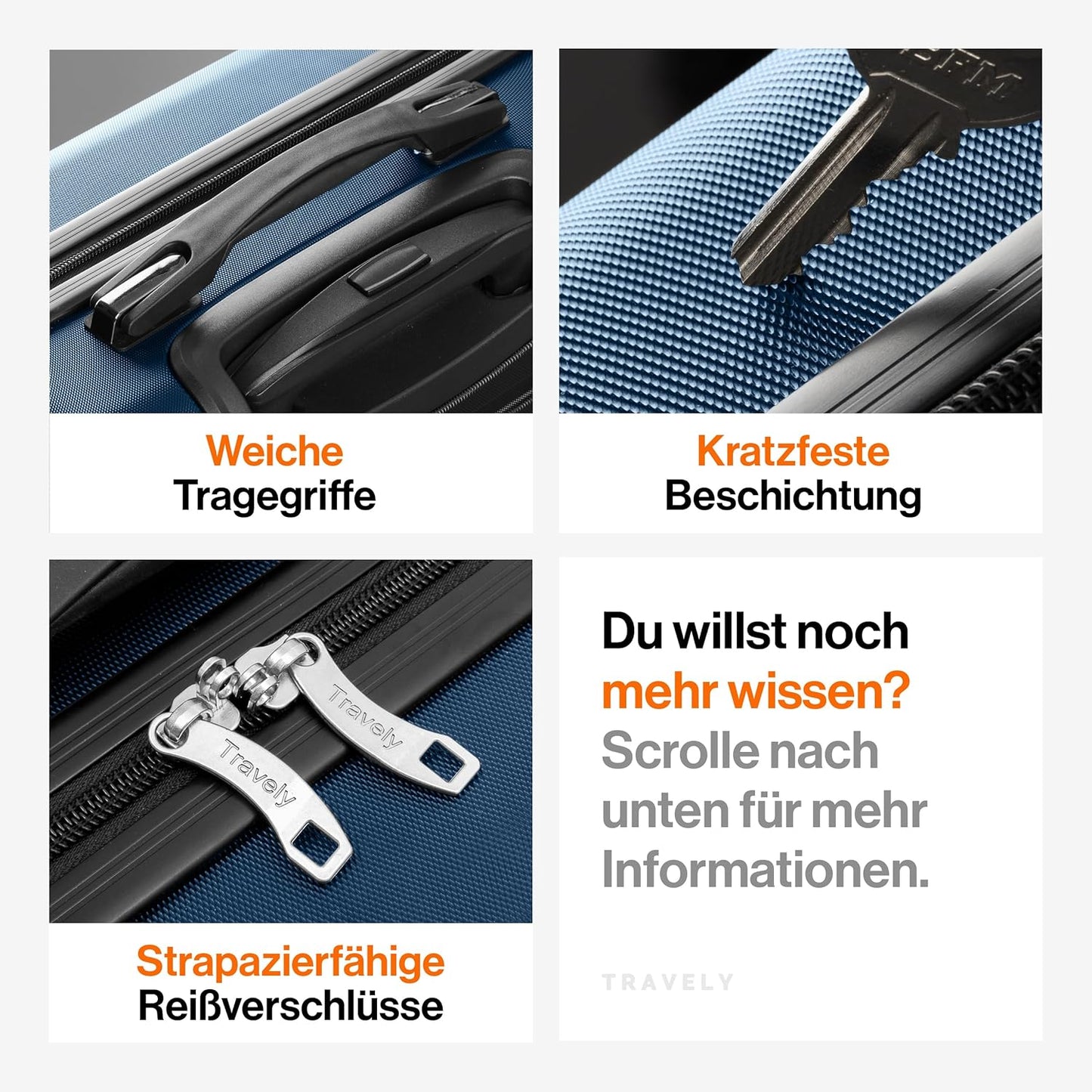 Robuster Hartschalenkoffer, L Tiefseeblau