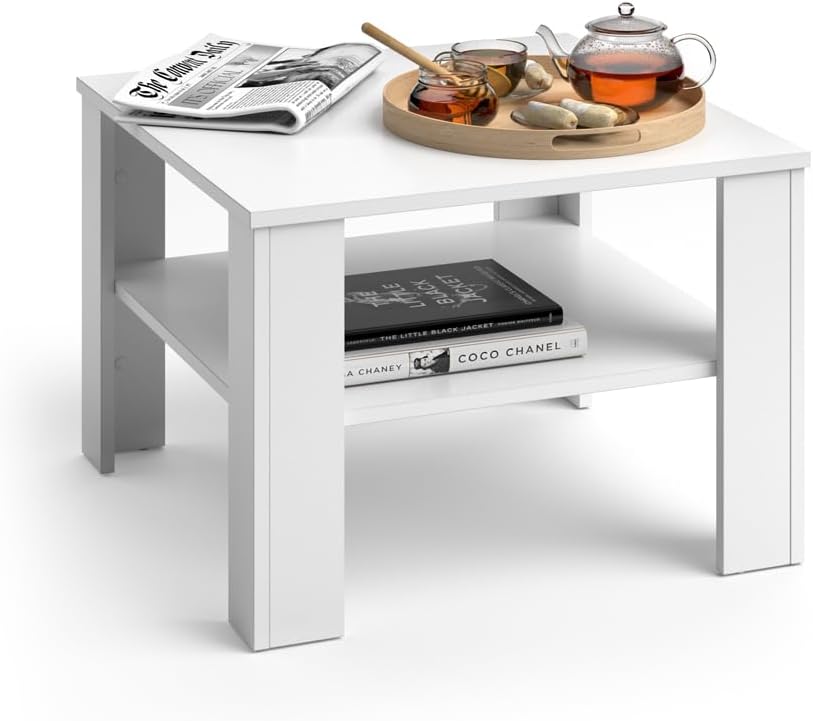 Couchtisch Homer, Weiss, 60x42x60 cm