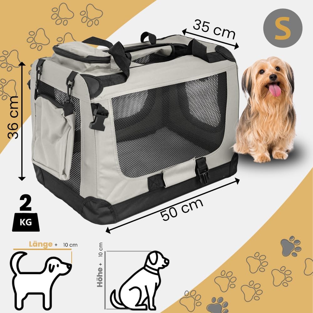 Faltbare Transportbox für Haustiere, L 50 x B 35 x H 36 cm