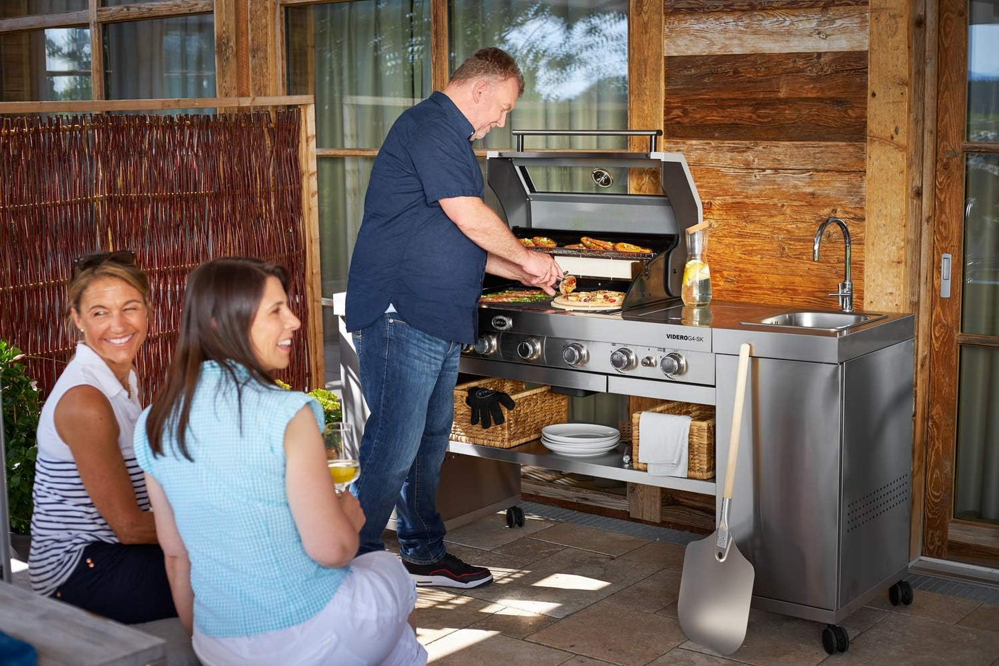 Barbecue Pizza-Set mit Pizzastein und Zubehör, Pizza-Set 3-tlg.