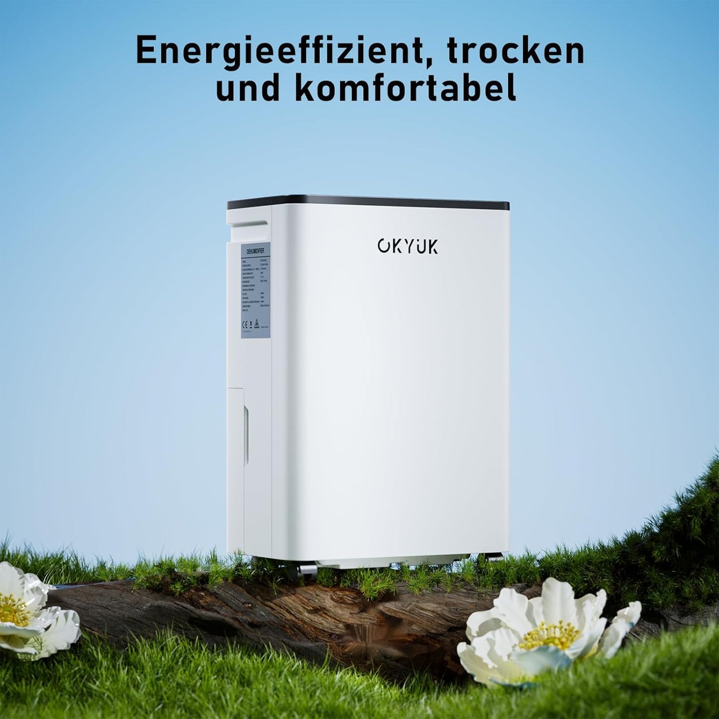 Elektrischer Luftentfeuchter mit Feuchtigkeitsanzeige, 12L