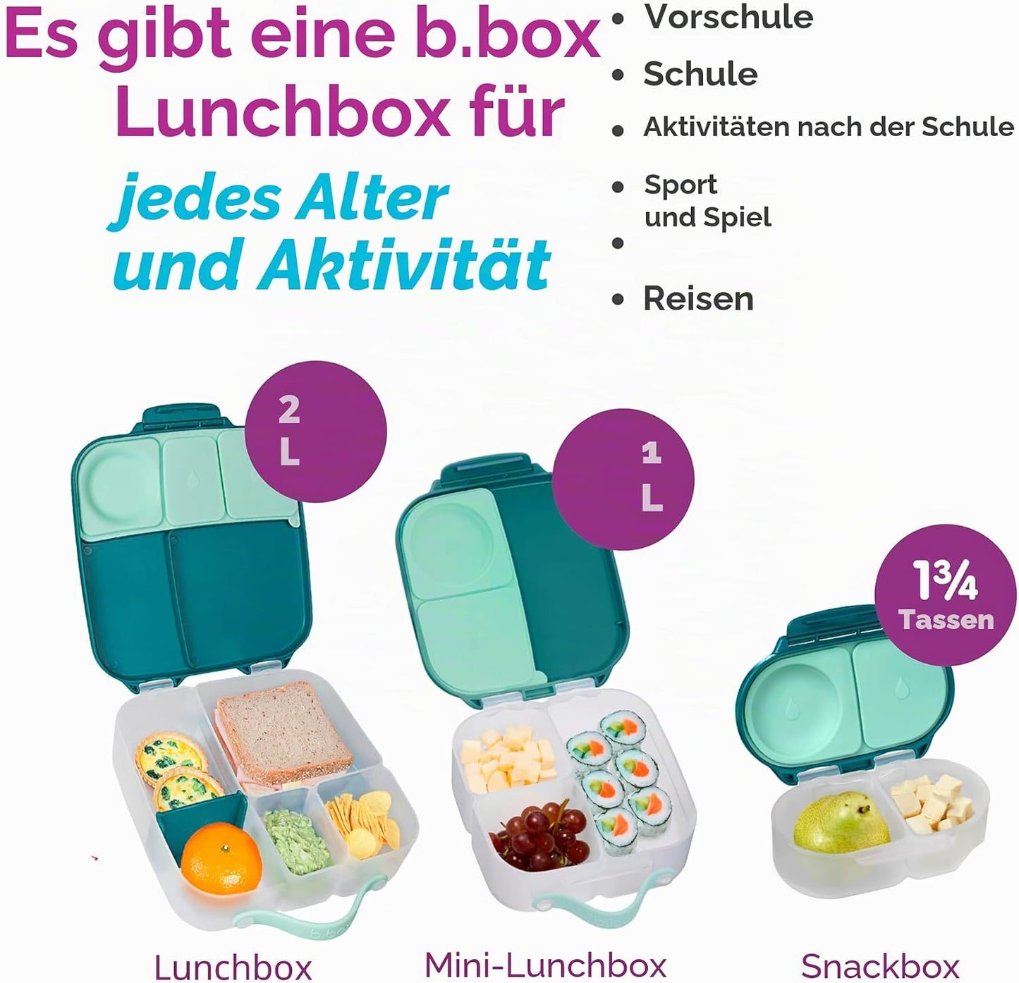 Bento-Snackbox Set, Ocean Breeze + Emerald Forest Snackbox (2 Pack)