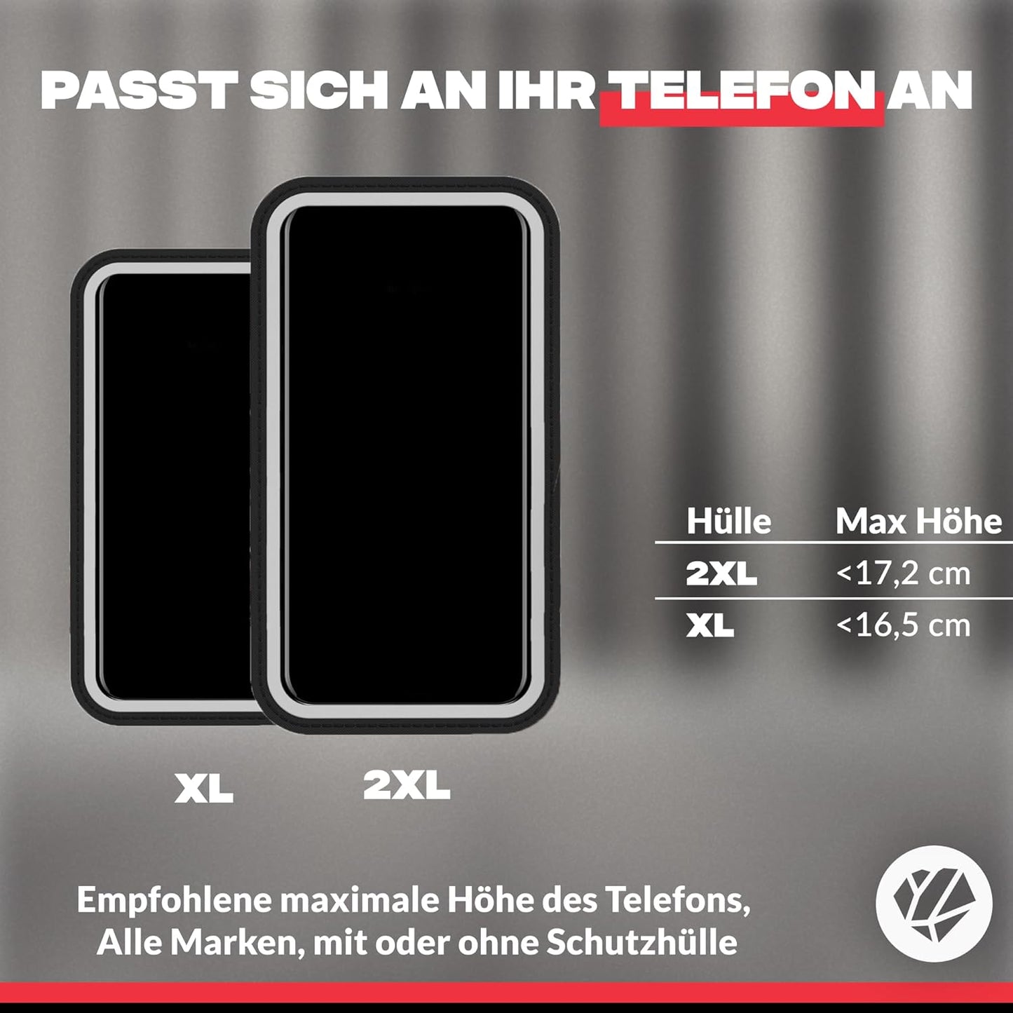 Magnetische Motorrad-Handyhalterung, XL - Smartphone bis 16,5 cm
