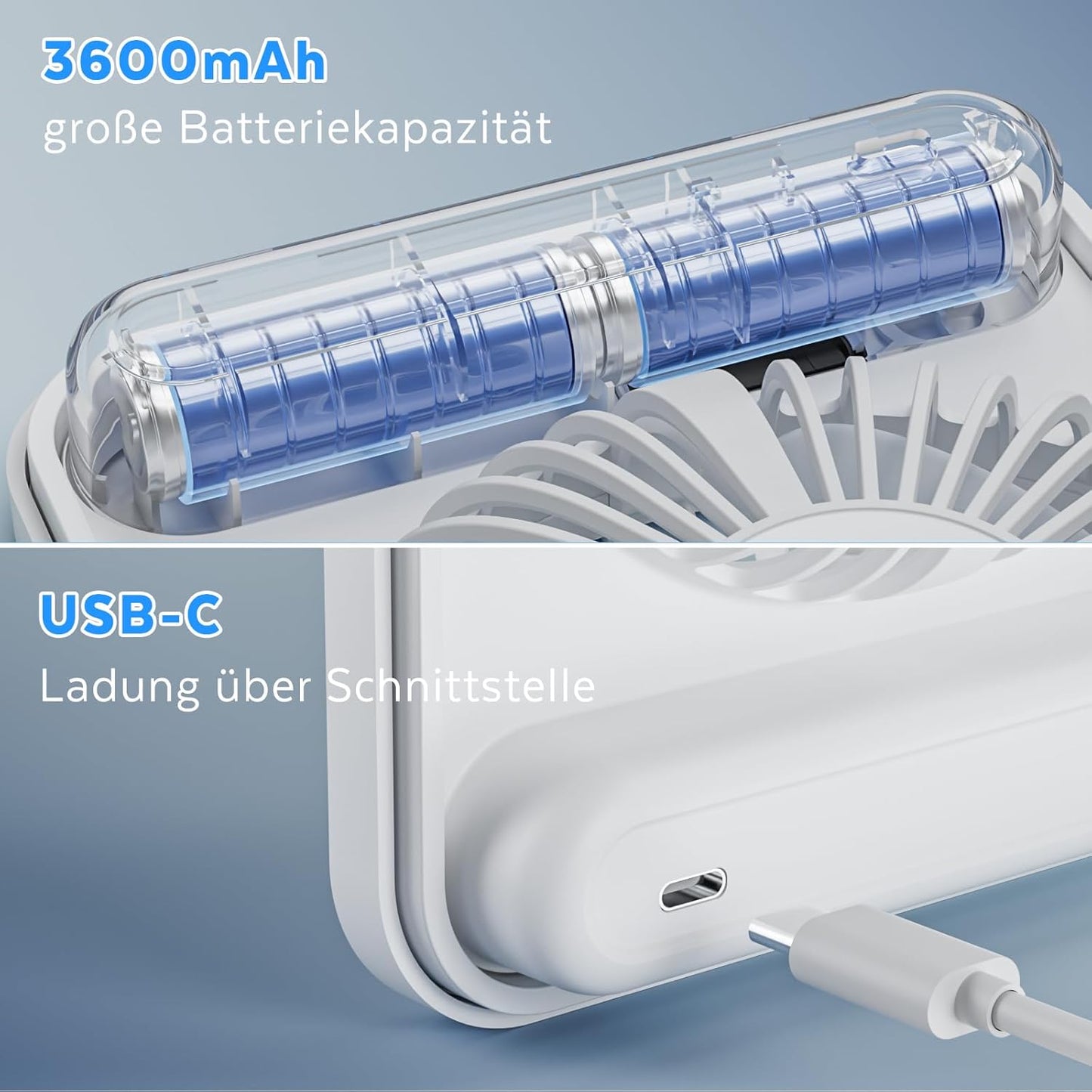 Leiser Tischventilator, White-a