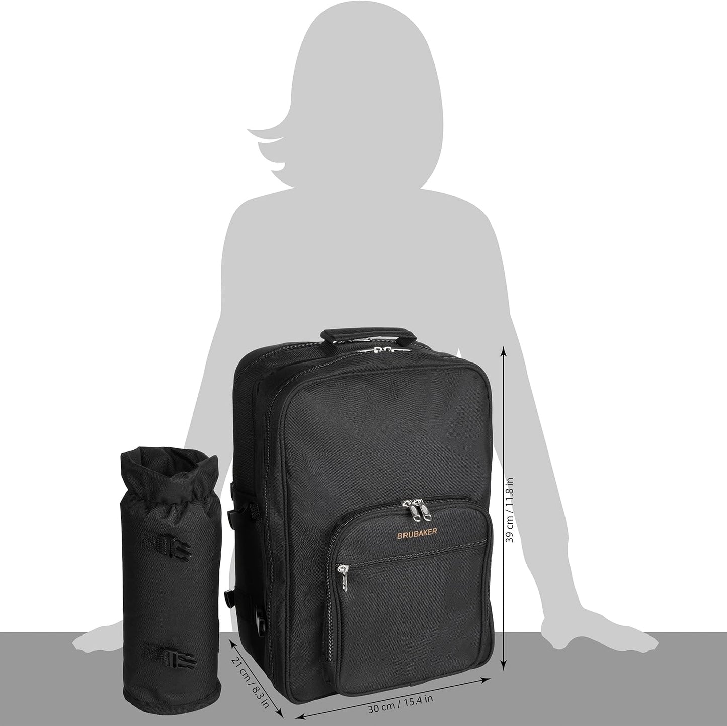 Picknickrucksack, Schwarz - 4 Personen