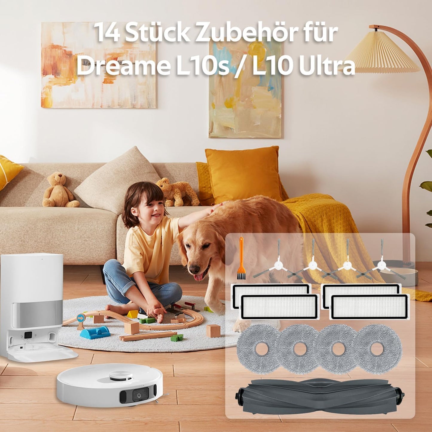 14-teiliges Zubehörset für Dreame L10, 14 Stück Zubehör
