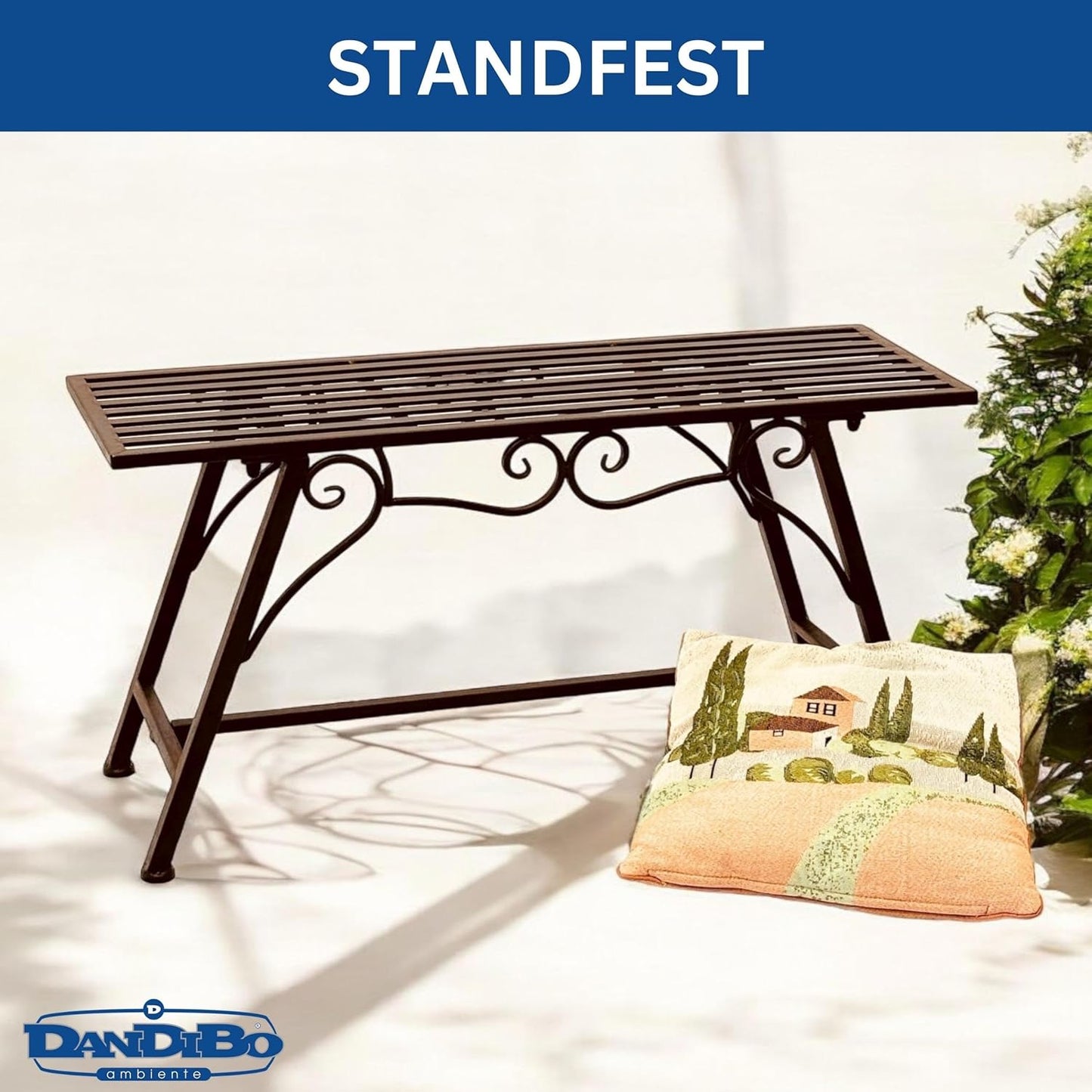 Wetterfeste Antik-Design Gartenbank Cucciu S, 83 cm x 27 cm x 45 cm